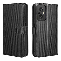 Leather Case Stands Flip Cover Holder BY1 for Xiaomi Redmi 11 Prime 4G Black