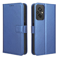 Leather Case Stands Flip Cover Holder BY1 for Xiaomi Redmi 11 Prime 4G Blue