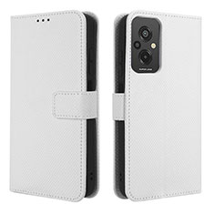 Leather Case Stands Flip Cover Holder BY1 for Xiaomi Redmi 11 Prime 4G White