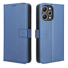 Leather Case Stands Flip Cover Holder BY1 for Xiaomi Redmi 12 4G Blue