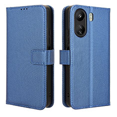 Leather Case Stands Flip Cover Holder BY1 for Xiaomi Redmi 13C Blue