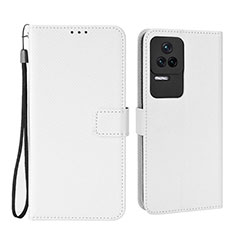 Leather Case Stands Flip Cover Holder BY1 for Xiaomi Redmi K40S 5G White