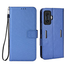 Leather Case Stands Flip Cover Holder BY1 for Xiaomi Redmi K50 Gaming AMG F1 5G Blue