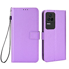 Leather Case Stands Flip Cover Holder BY1 for Xiaomi Redmi K50 Pro 5G Purple