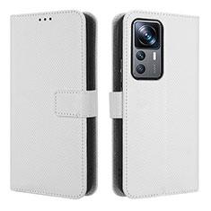 Leather Case Stands Flip Cover Holder BY1 for Xiaomi Redmi K50 Ultra 5G White