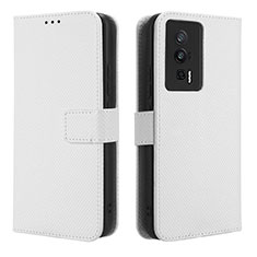 Leather Case Stands Flip Cover Holder BY1 for Xiaomi Redmi K60 Pro 5G White