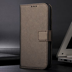 Leather Case Stands Flip Cover Holder BY1 for Xiaomi Redmi Note 10 4G Brown