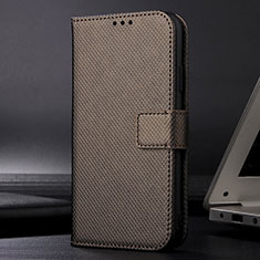 Leather Case Stands Flip Cover Holder BY1 for Xiaomi Redmi Note 11 Pro+ Plus 5G Brown