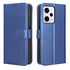 Leather Case Stands Flip Cover Holder BY1 for Xiaomi Redmi Note 12 Pro+ Plus 5G Blue