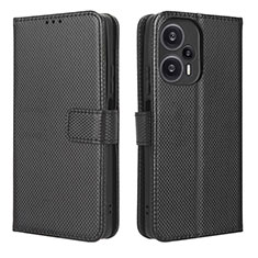 Leather Case Stands Flip Cover Holder BY1 for Xiaomi Redmi Note 12 Turbo 5G Black