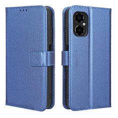 Leather Case Stands Flip Cover Holder BY1 for Xiaomi Redmi Note 12R Pro 5G Blue