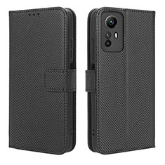 Leather Case Stands Flip Cover Holder BY1 for Xiaomi Redmi Note 12S Black