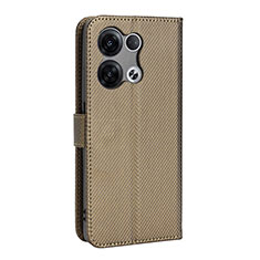 Leather Case Stands Flip Cover Holder BY1 for Xiaomi Redmi Note 13 Pro 5G Brown