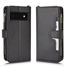 Leather Case Stands Flip Cover Holder BY2 for Google Pixel 6 5G Black