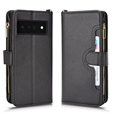 Leather Case Stands Flip Cover Holder BY2 for Google Pixel 6 Pro 5G Black