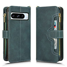 Leather Case Stands Flip Cover Holder BY2 for Google Pixel 8 Pro 5G Green