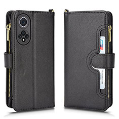 Leather Case Stands Flip Cover Holder BY2 for Huawei Nova 9 Black