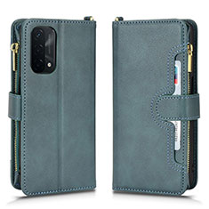 Leather Case Stands Flip Cover Holder BY2 for Oppo A74 5G Green