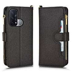 Leather Case Stands Flip Cover Holder BY2 for Oppo Reno5 A Black