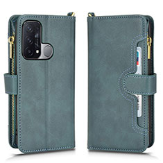 Leather Case Stands Flip Cover Holder BY2 for Oppo Reno5 A Green