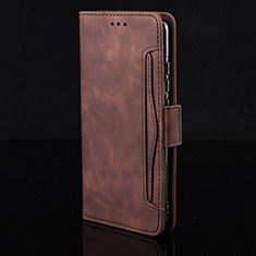 Leather Case Stands Flip Cover Holder BY2 for Realme C25S Brown