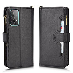 Leather Case Stands Flip Cover Holder BY2 for Samsung Galaxy A52s 5G Black