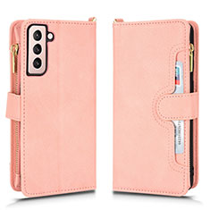 Leather Case Stands Flip Cover Holder BY2 for Samsung Galaxy S25 5G Rose Gold