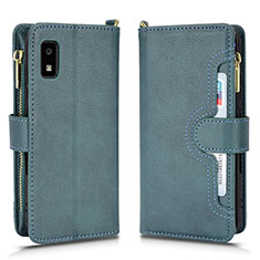 Leather Case Stands Flip Cover Holder BY2 for Sharp Aquos wish2 Green