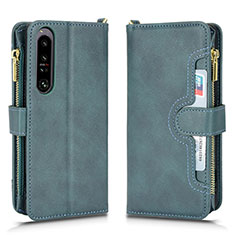 Leather Case Stands Flip Cover Holder BY2 for Sony Xperia 1 IV Green