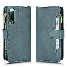 Leather Case Stands Flip Cover Holder BY2 for Sony Xperia 10 IV SO-52C Green