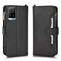 Leather Case Stands Flip Cover Holder BY2 for Vivo Y21a Black