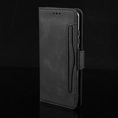 Leather Case Stands Flip Cover Holder BY2 for Xiaomi Poco C40 Black