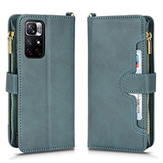 Leather Case Stands Flip Cover Holder BY2 for Xiaomi Poco M4 Pro 5G Green