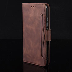 Leather Case Stands Flip Cover Holder BY2 for Xiaomi Redmi 9T 4G Brown