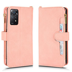 Leather Case Stands Flip Cover Holder BY2 for Xiaomi Redmi Note 11 Pro 5G Rose Gold