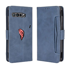 Leather Case Stands Flip Cover Holder BY3 for Asus ROG Phone 3 Blue