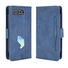 Leather Case Stands Flip Cover Holder BY3 for Asus ROG Phone 5 Ultimate Blue