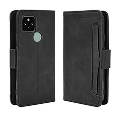 Leather Case Stands Flip Cover Holder BY3 for Google Pixel 5 Black