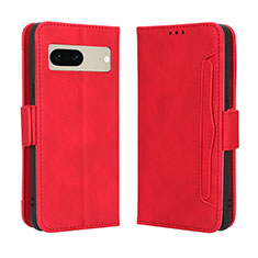 Leather Case Stands Flip Cover Holder BY3 for Google Pixel 7 5G Red