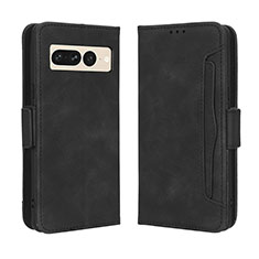 Leather Case Stands Flip Cover Holder BY3 for Google Pixel 7 Pro 5G Black