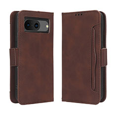 Leather Case Stands Flip Cover Holder BY3 for Google Pixel 8 5G Brown