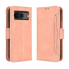 Leather Case Stands Flip Cover Holder BY3 for Google Pixel 8 5G Pink
