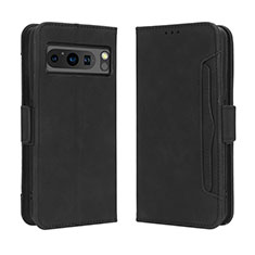 Leather Case Stands Flip Cover Holder BY3 for Google Pixel 8 Pro 5G Black