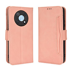 Leather Case Stands Flip Cover Holder BY3 for Huawei Enjoy 50 Pro Pink