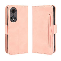 Leather Case Stands Flip Cover Holder BY3 for Huawei Honor 50 5G Pink