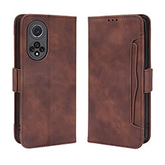 Leather Case Stands Flip Cover Holder BY3 for Huawei Honor 50 Pro 5G Brown