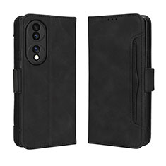 Leather Case Stands Flip Cover Holder BY3 for Huawei Honor 70 5G Black