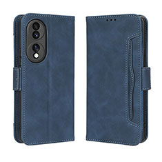 Leather Case Stands Flip Cover Holder BY3 for Huawei Honor 70 5G Blue