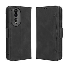 Leather Case Stands Flip Cover Holder BY3 for Huawei Honor 80 5G Black