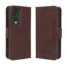 Leather Case Stands Flip Cover Holder BY3 for Huawei Honor 80 GT 5G Brown